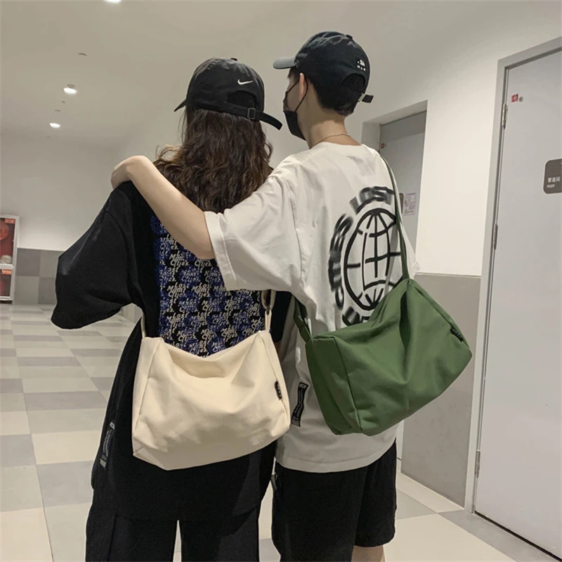 

Корейская женская сумка-мессенджер, Студенческая классная сумка, японская вместительная натуральная сумка через плечо, Холщовая Сумка для ленивых