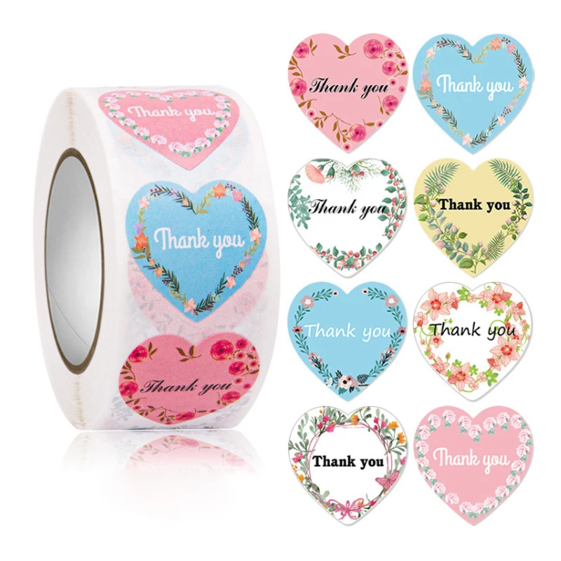 

Декоративные наклейки в виде сердца и цветов, наклейки в виде сердца и благодарю, декоративные герметичные наклейки для подарков, свадьбы, д...