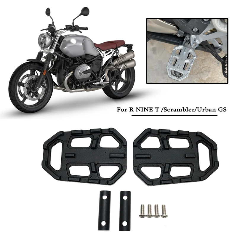 

Motorcycle Aluminum Billet Wide Foot Pegs Pedals Rest Footpegs Fit For BMW RNINET R Nine T Scrambler / Urban GS 2016-2019 2018