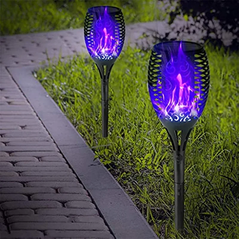 

Solar outdoor 4 Pcs lED Nightlight Torch Solar Outdoor lights lawn Path Flame Design Plug-in lamps Waterproof Ornaments