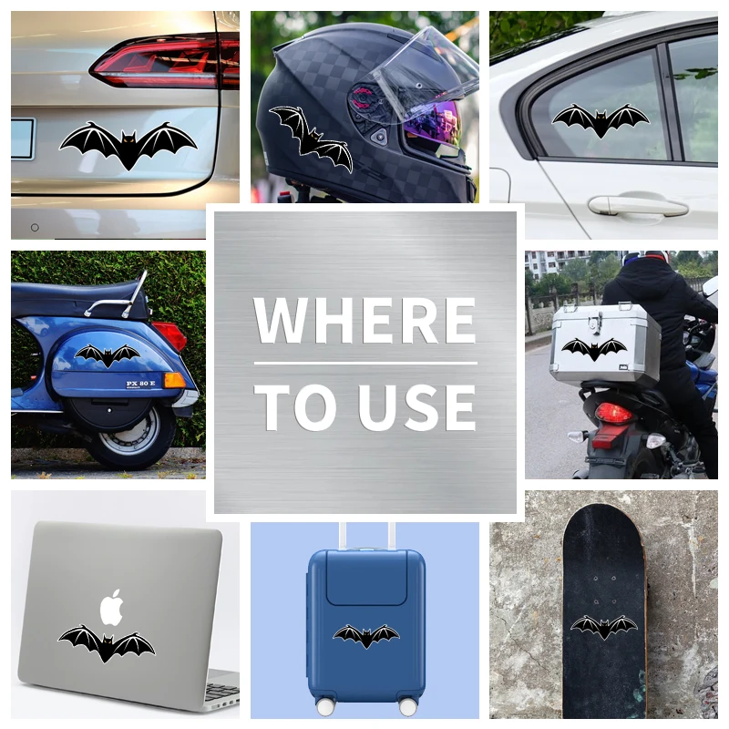 Светоотражающие автомобильные наклейки летучая мышь на Хэллоуин ПВХ Виниловая