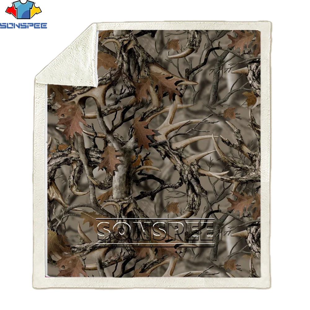 Камуфляжное Флисовое одеяло SONSPEE с 3D принтом