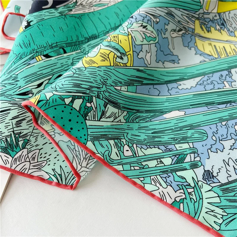 Шарф из чистого шелка 90 квадратных нитей свернутые банданы шарфы шаль 100%