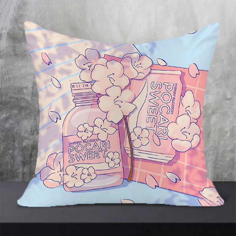 

Decorative Pillowcases Cherry Cute Pillow Cases Furniture Pillowcase Home Decor Cushions Snacks Cushion Cover Art Pillows Sofa