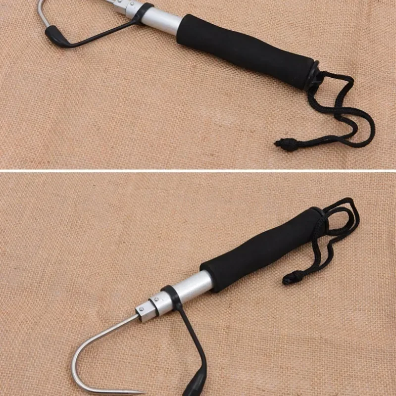 Телескопический выдвижной рыболовный крючок из нержавеющей стали для ледяной