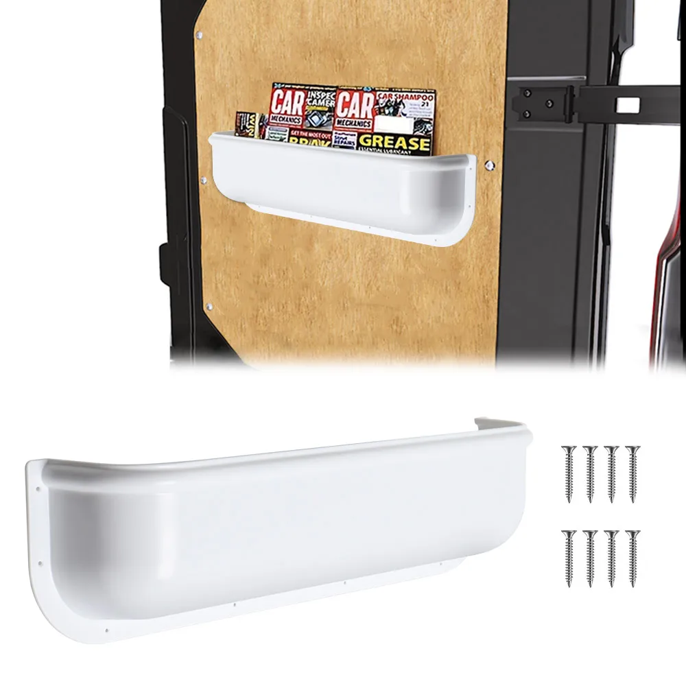 

1 шт., кемпер, фургон, караван, подходит для хранения, карман, белая полка, инструменты для стойки, универсальное хранилище, дверь сарая автомобиля с крепежными винтами, Великобритания