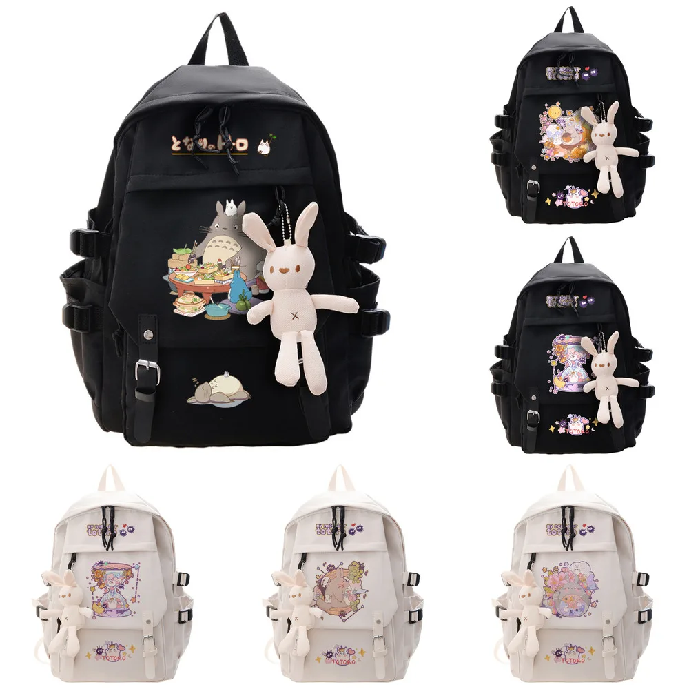 

Anime My Neighbor Totoro Backpack Teenagers Students School Book Bags Pocket Shoulder Travel Backpacks With Pendant