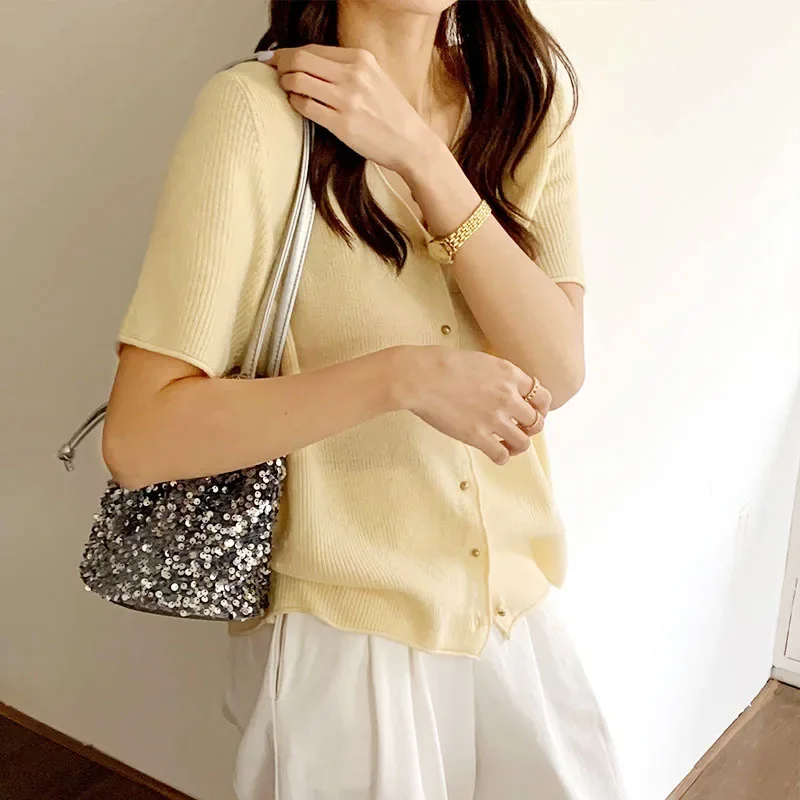 Модная нишевая женская сумка в корейском стиле с блестками высококачественная