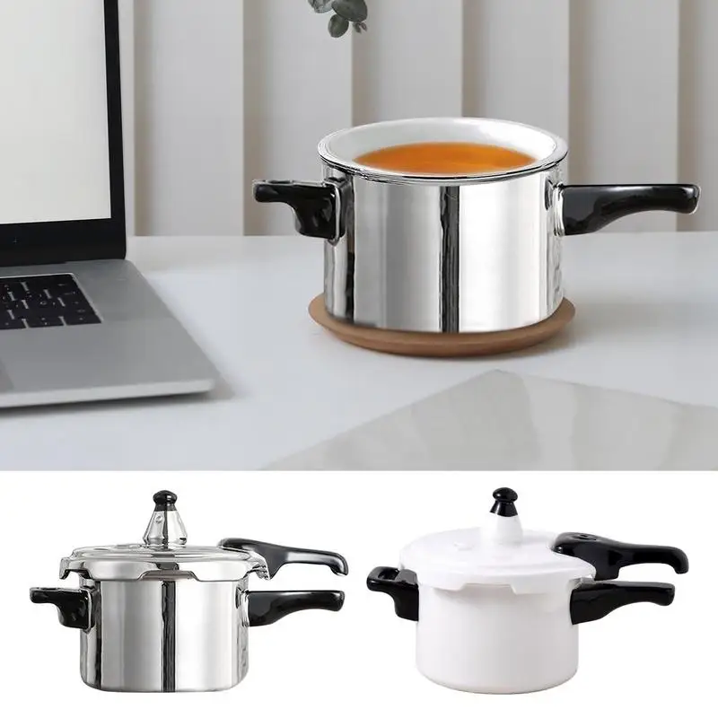 

Unique Pressure Cooker Coffee Mug With Lid Ceramic Travel Mug For Coffee And Tea Lovers For Tea & Coffee Lovers Unique Mug