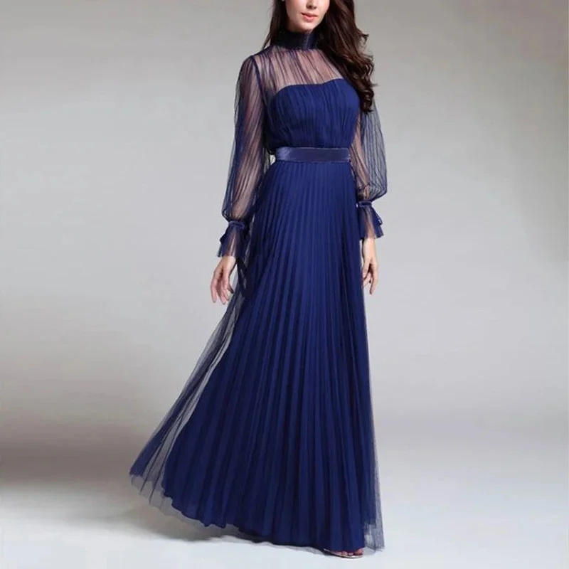 

Casual elegant slim sexy dress, spring/summer new women's gauze temperament long-sleeved dress elegant annual meeting banque2023