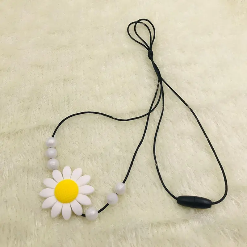 

BPA Free Silicone Chew Necklace With Silicone Sunflower Pendant No Toxic Silicone Teething Necklace for Baby mommy