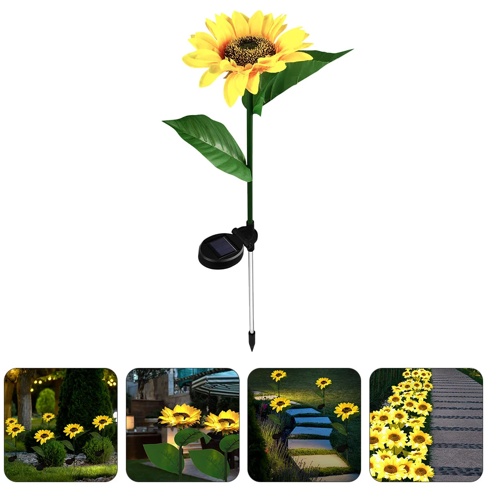 

1pc Solar Power Sunflower Lawn Stick Lamp Garden Ground Lamp (Assorted Color)