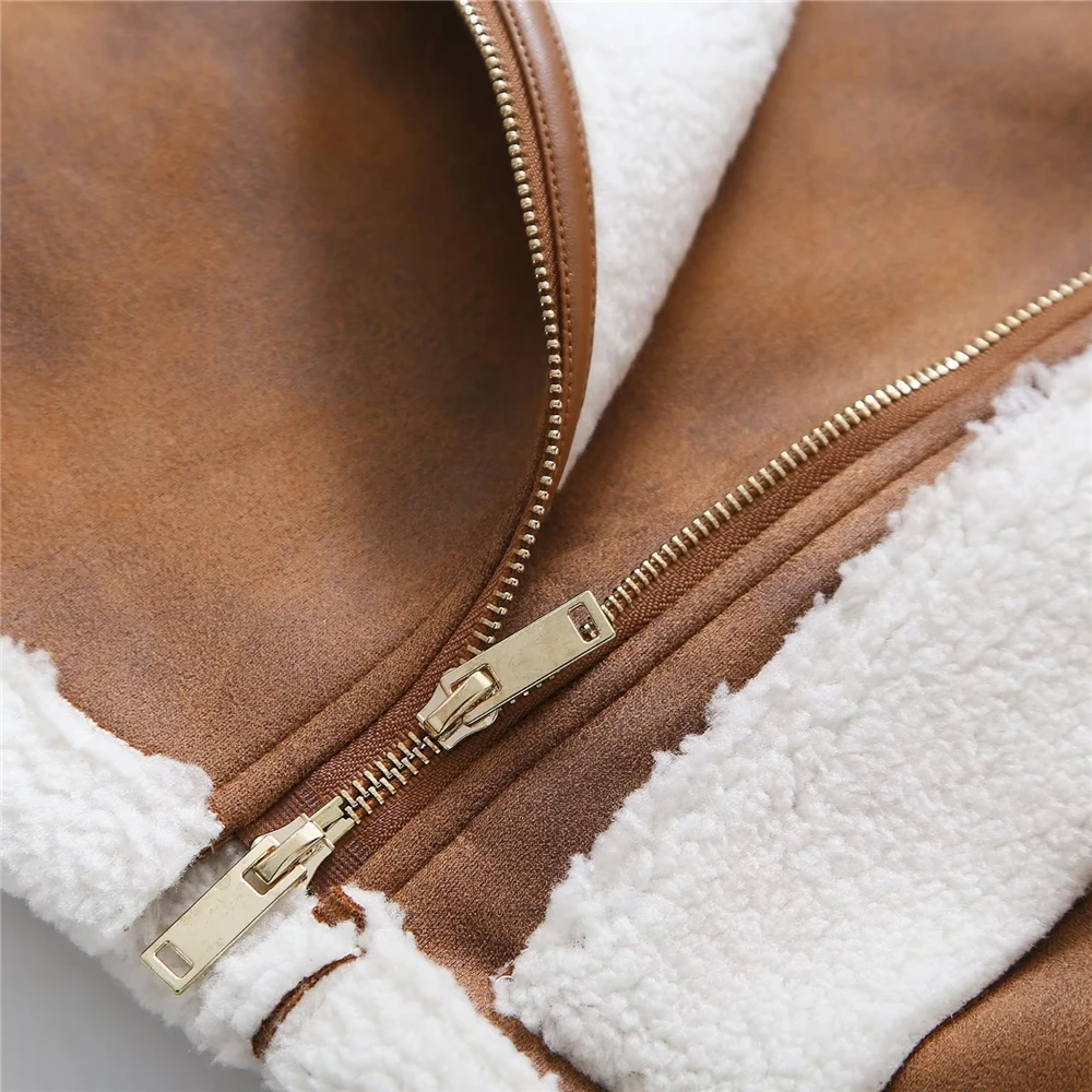 KEYANKETIAN women's classic vintage suede lamb coat winter coat new high street style thick warm short jacket top