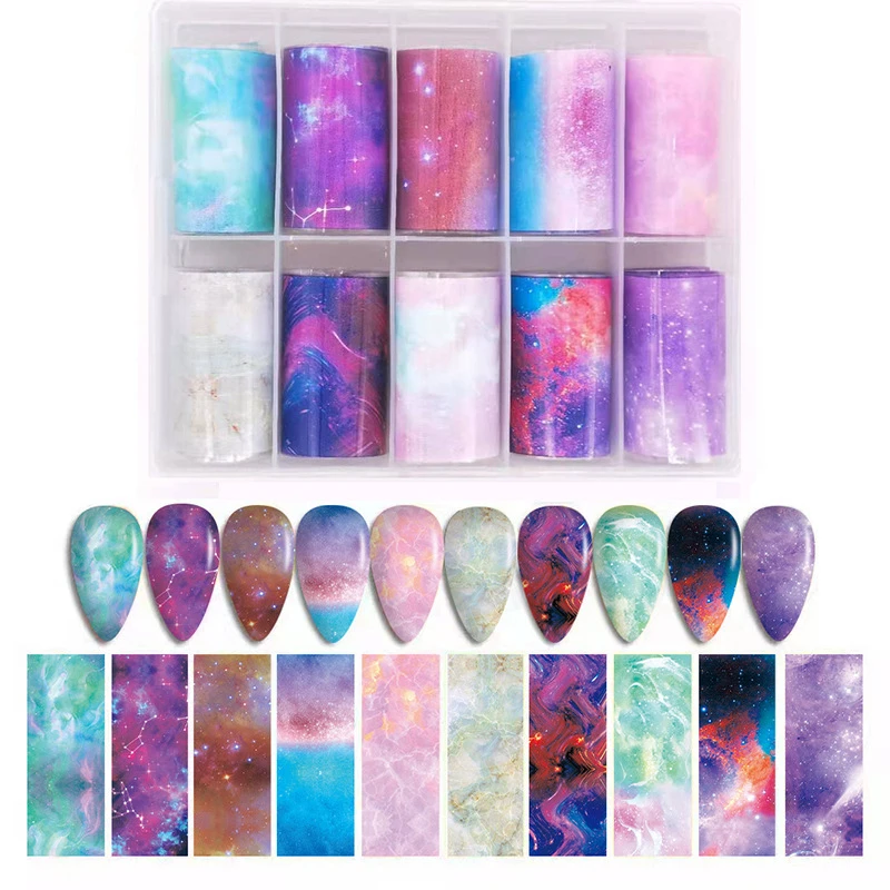 

1pc 100cm Nail Art Star Transfer Paper Hot Sale Rainbow Sky Japanese Style Nail Foil Sticker Nail Polish Adhesive Sticker