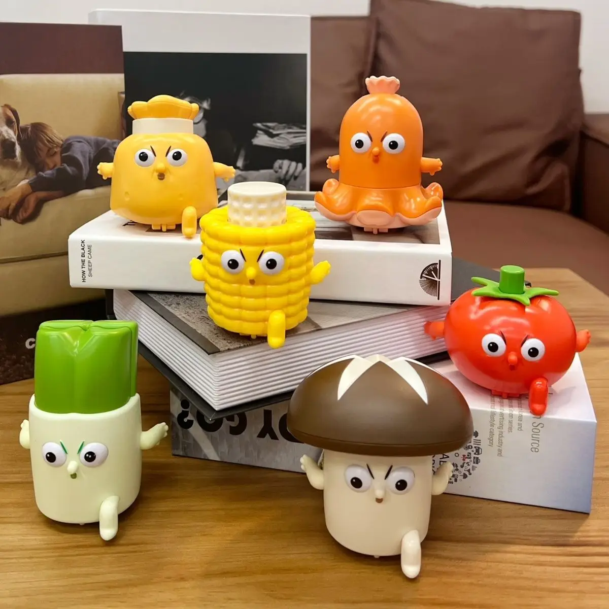 

Vegetable Press Car Mushroom Corn Tomato Box Press and Inertial Children's Cartoon Toy Vegetable Inspired by Running Man Hot Pot