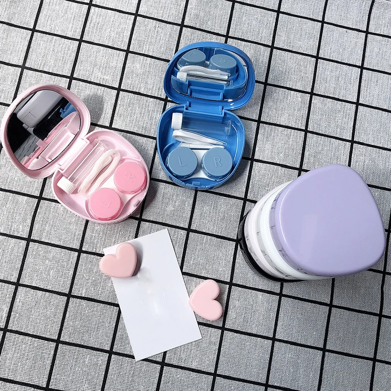 

New Cute Easy Carry Mini Pocket Kit Travel Convenient Lovely Contact Lens Case Container for Outdoor Contact Lens Cases