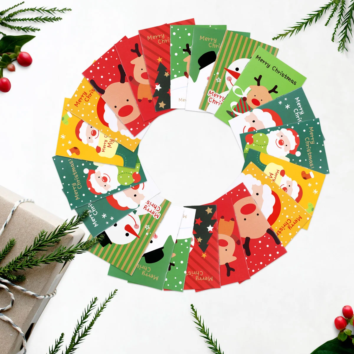 Рождественские наклейки мультяшный блокнот карманный с оленем Санта-Клаус