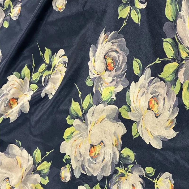 Высококачественная натуральная 100% шелковая ткань для женщин 50 Момми с принтом