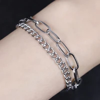 high quality stainless steel dainty chain minimalist classic lobster clasp bracelet for men women fashion bracelet jewelry