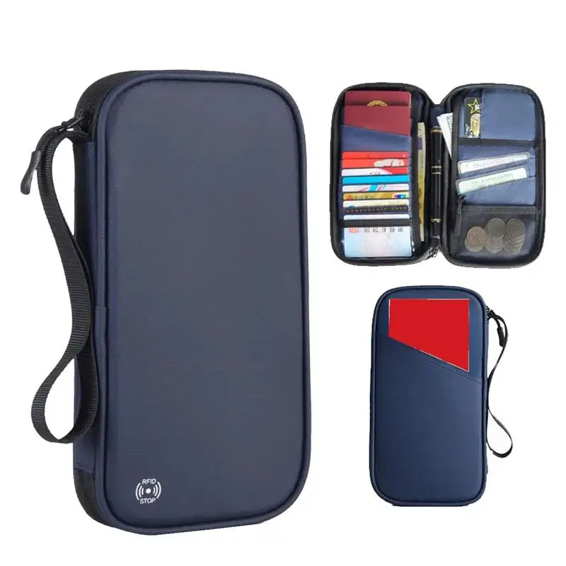 

Портативный складной органайзер для паспорта, с молнией