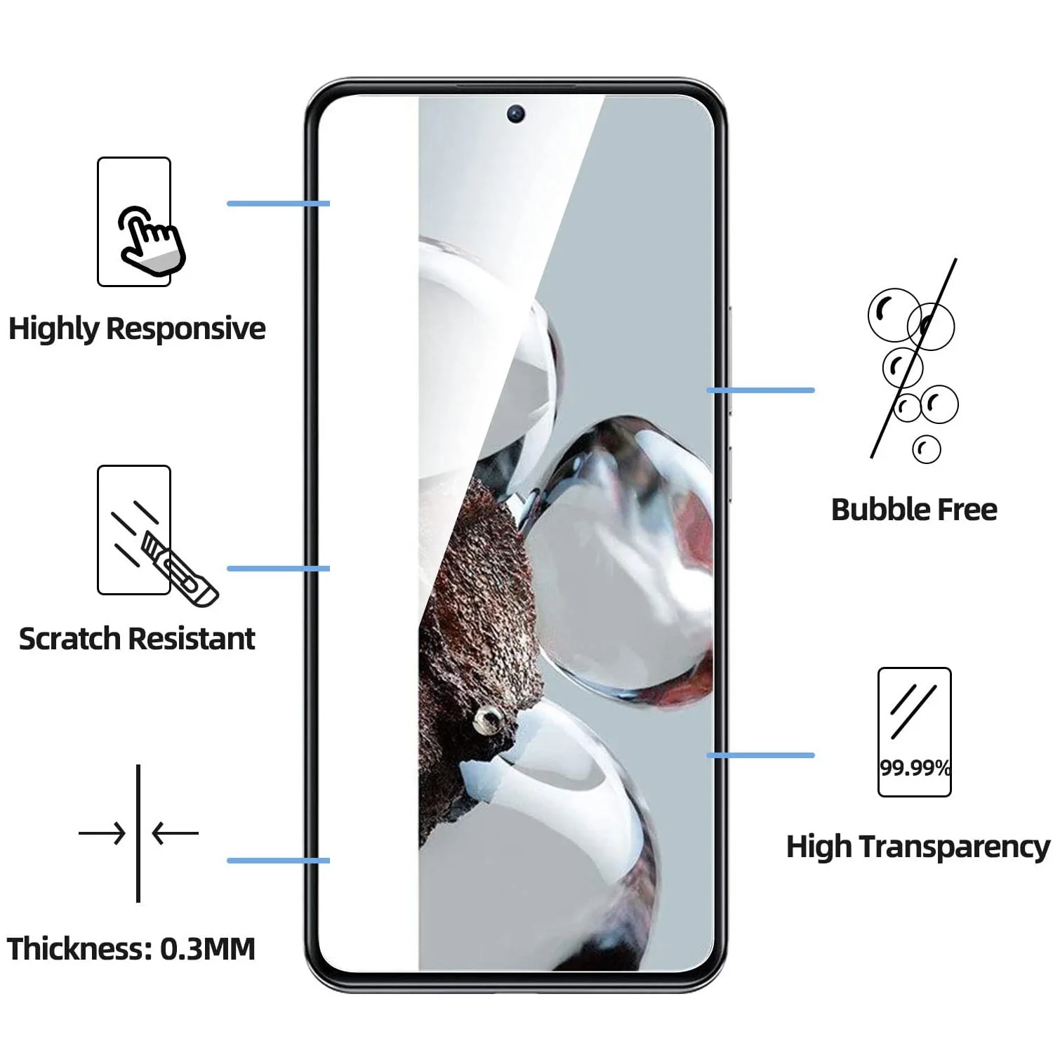2/4Pcs Screen Protector Glass For Xiaomi Redmi 12 Tempered Glass Film