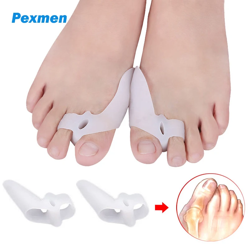 

Pexmen 2/4Pcs Gel Bunion Corrector Toe Separator Spacer Toe Straighter for Hallux Valgus Overlapping Hammertoe Protector