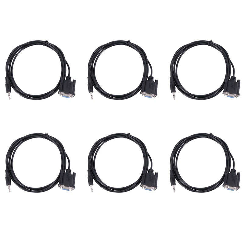 

6X DB9 9 Pin VGA Female Cable ,DB 9 Female To TRS 3.5Mm (1/8In) TRS Stereo Male Serial Data Cable-6 Feet