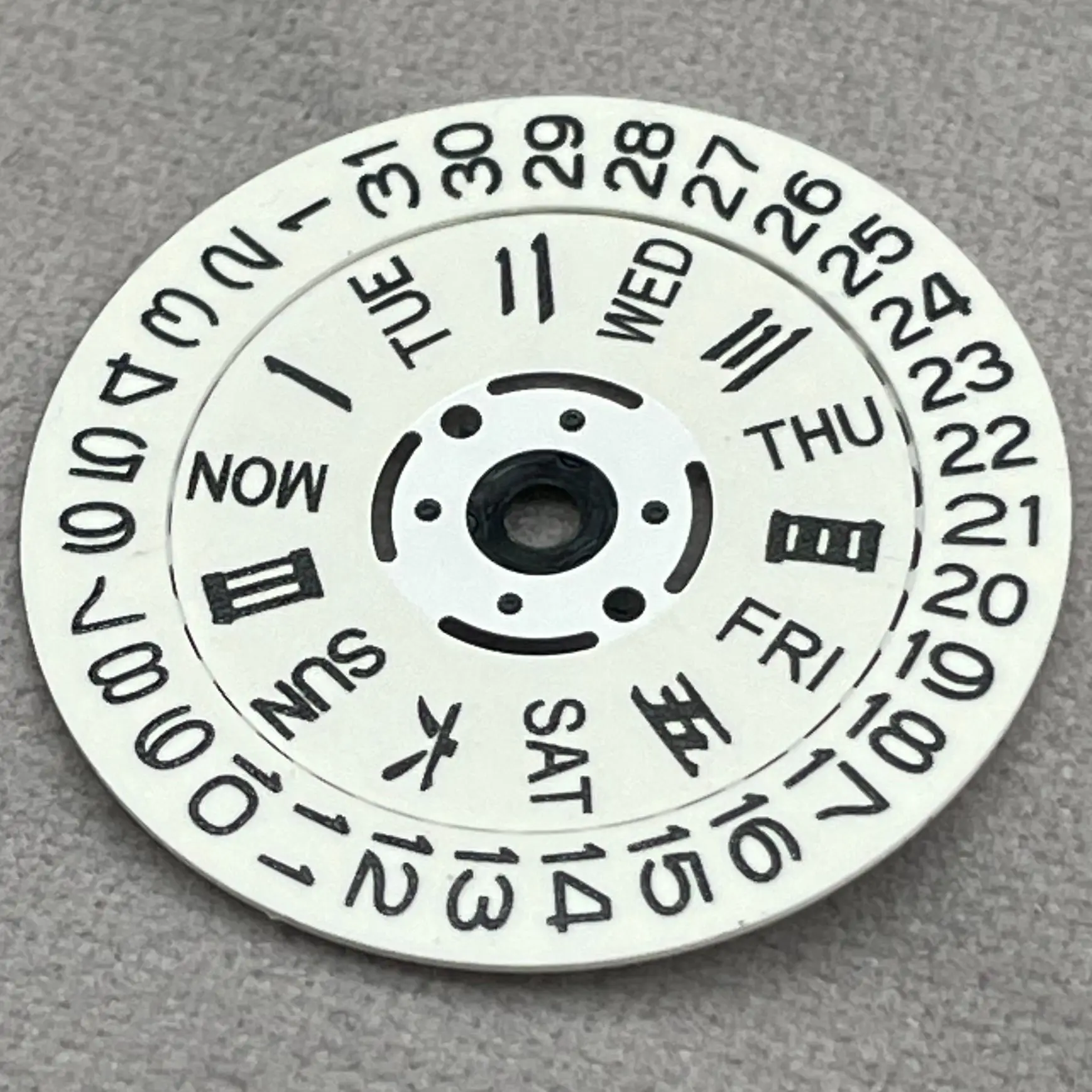 Mechanical Parts Green Luminous White Watch Dis Datewheel for NH35A NH36A Movement 3.8 Crown