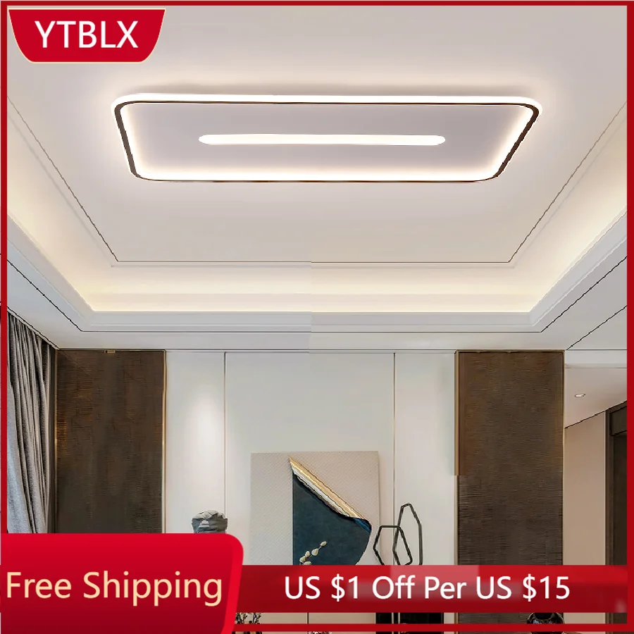 

Современная потолочная лампа черного и белого цвета, 90-260 в