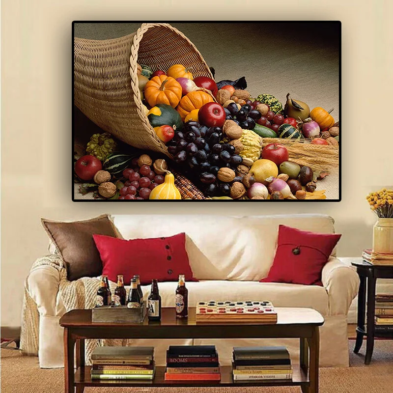 

Fruit Vegetable Cooking Supplie Posters Kitchen Wall Art Pictures Painting Wall Art for Living Room Home Decor (No Frame)