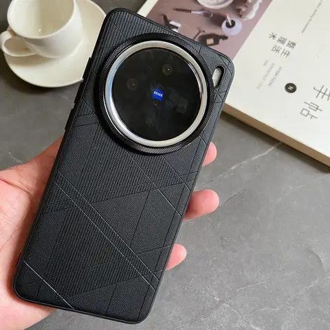 Чехол для VIVO X200 Pro, чехол из искусственной кожи с матовой ромбовидной клеткой, защитный чехол для задней крышки для VIVO X200Pro Mini X100S Pro X100 Ultra