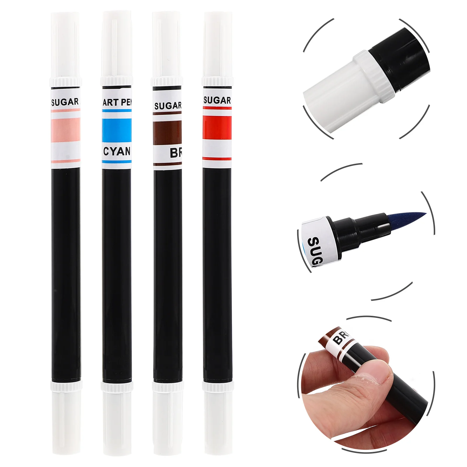 

4Pcs Kitchen Home Professional Edible Mark Pens Coloring Pens Mark Pens for Coloring Cake Dessert