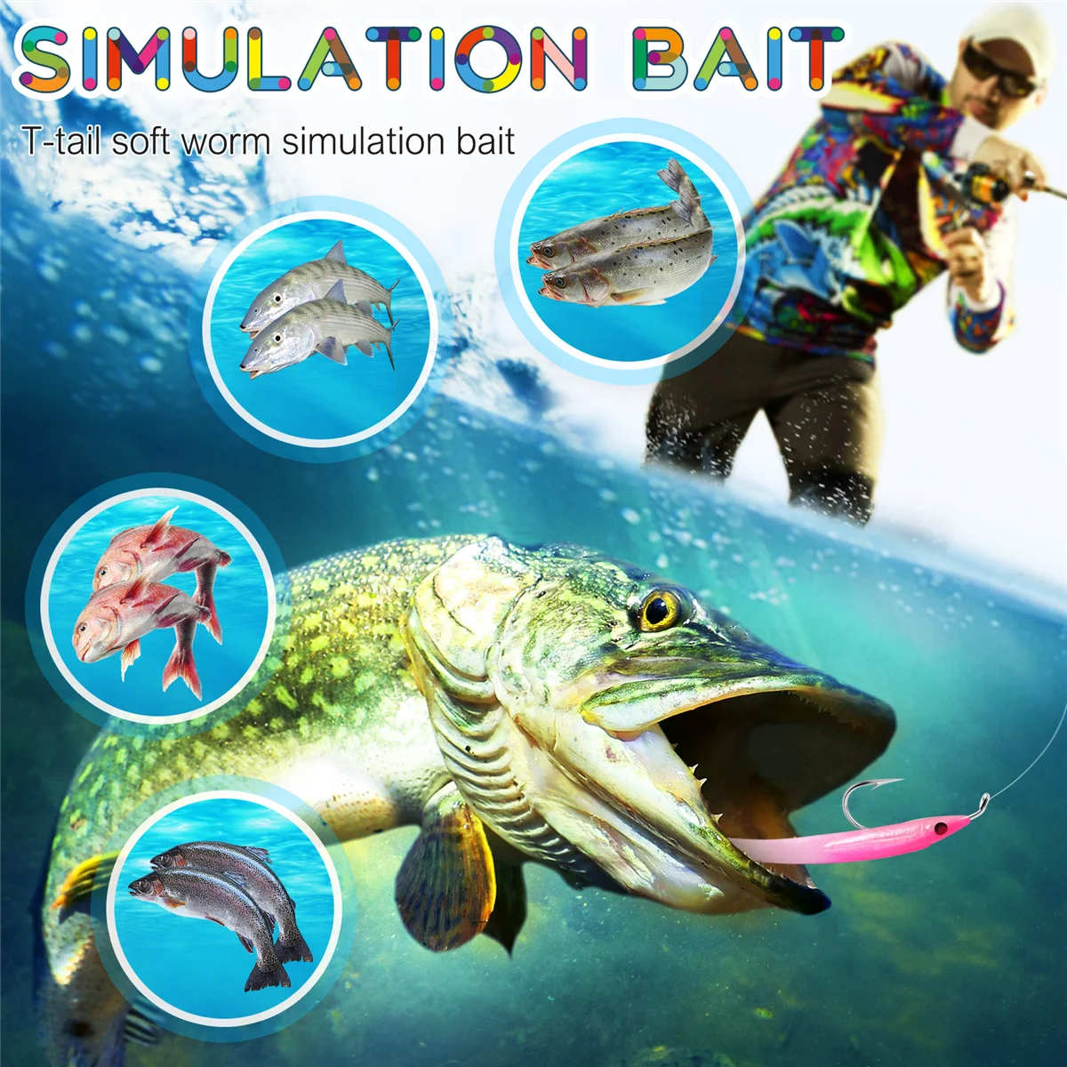 SUNMILE Поддельная рыболовная приманка Морская с крючком для угря Бионическая 5 см/0 6