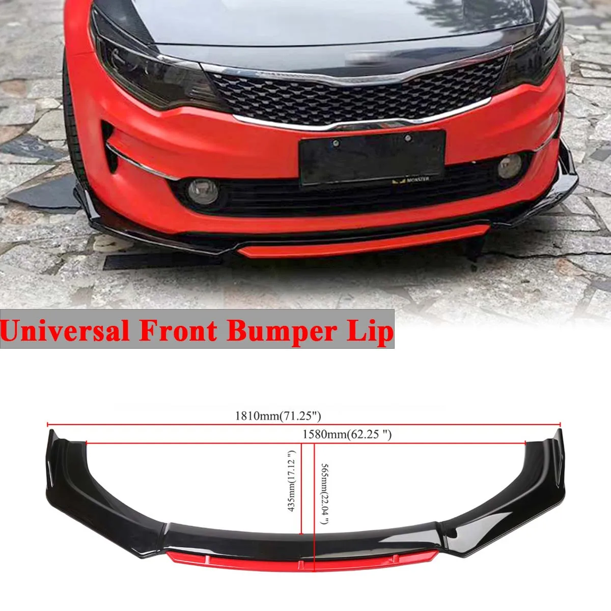 Накладки на передний бампер для Kia Optima K5 2014-2017, комплект из 4 штук, спойлер, сплиттер, диффузор, защитные элементы кузова, универсальные автомобильные аксессуары.