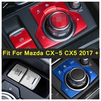 electronic handbrake gear shift multi media buttons panel cover trim metal interior accessories for mazda cx 5 cx5 2017 2022