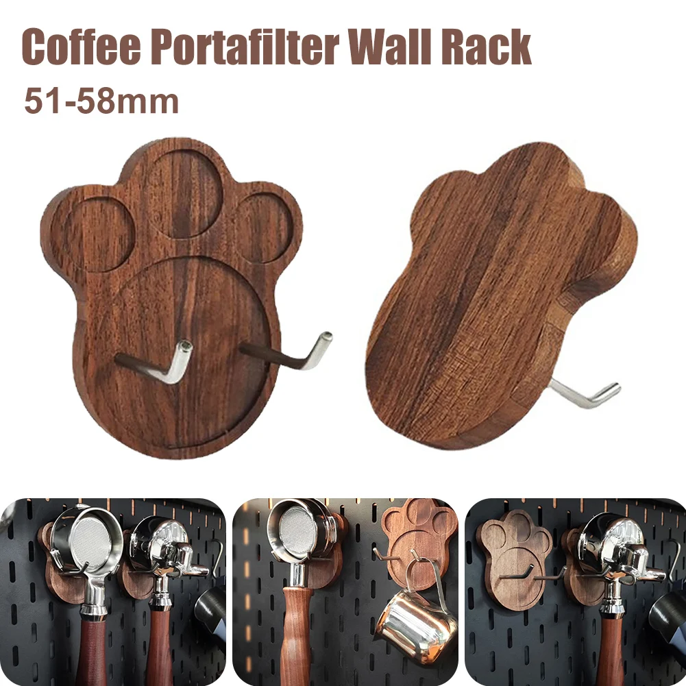 

Coffee Handle Hanger Self-Adhesive Wall Mount Bottomless Portafilter Wall Rack for 51-58mm Coffee Handle Holder Barista Tool