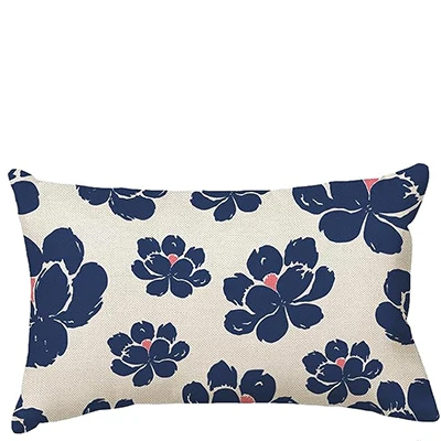 

Льняная хлопковая наволочка с геометрическим цветочным принтом