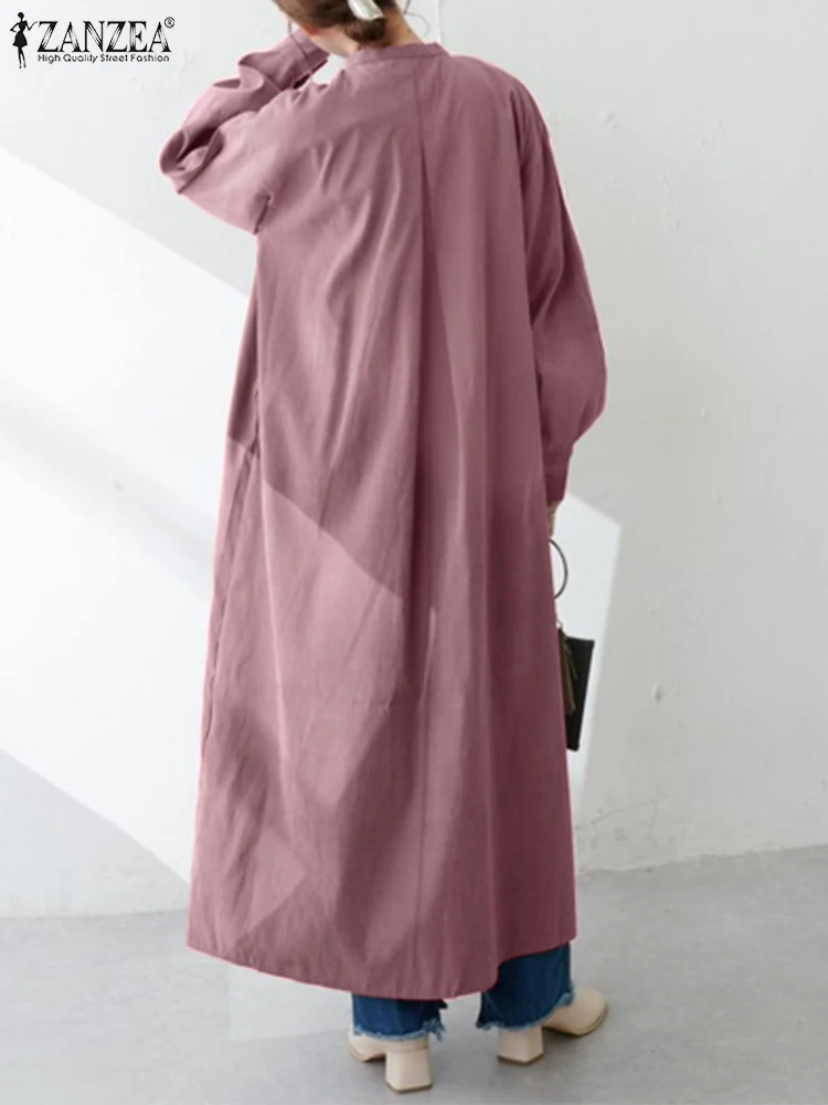 Платье ZANZEA женское с длинным рукавом Модный повседневный элегантный сарафан