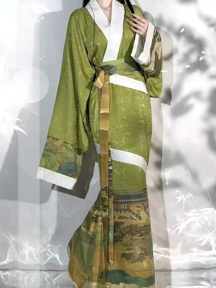 Платье ханьфу для женщин старинный китайский военный халат Женский карнавальный