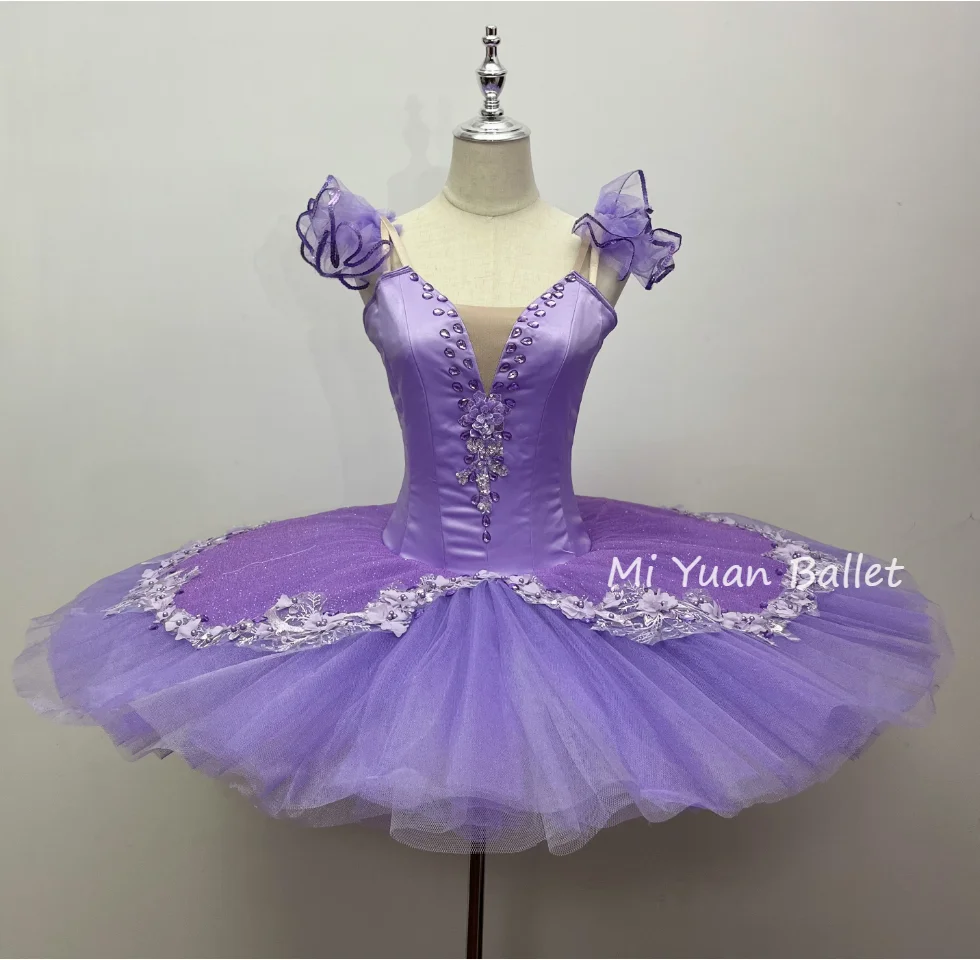 

Professional ballet children adult high-end customized stage performance clothing female purple flashy skirt gauze skirt ballet
