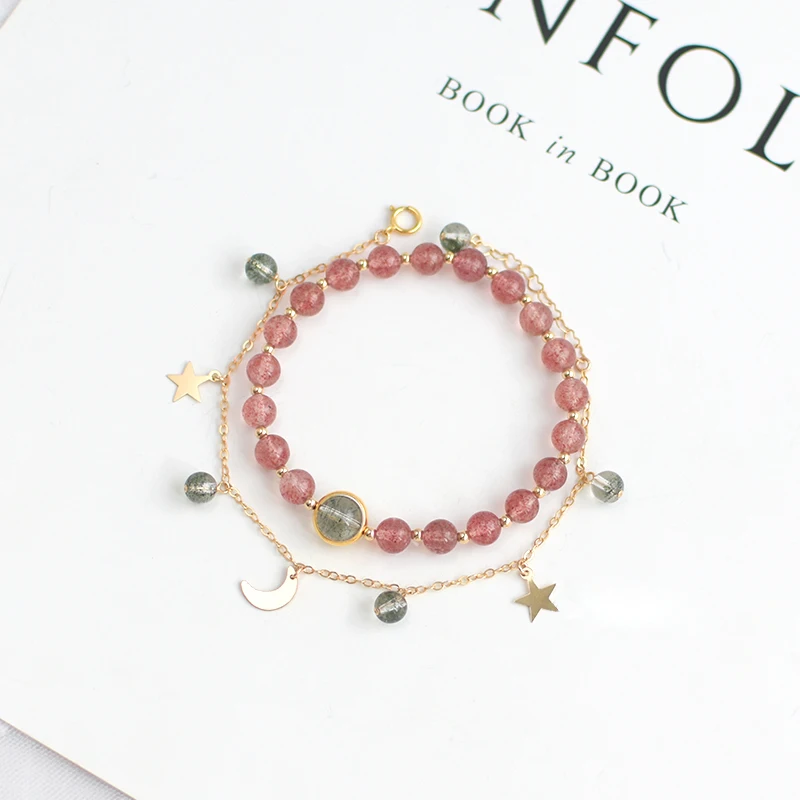 Оригинальный дизайн [Девушка] Клубничный кристалл с зеленым браслетом-призраком