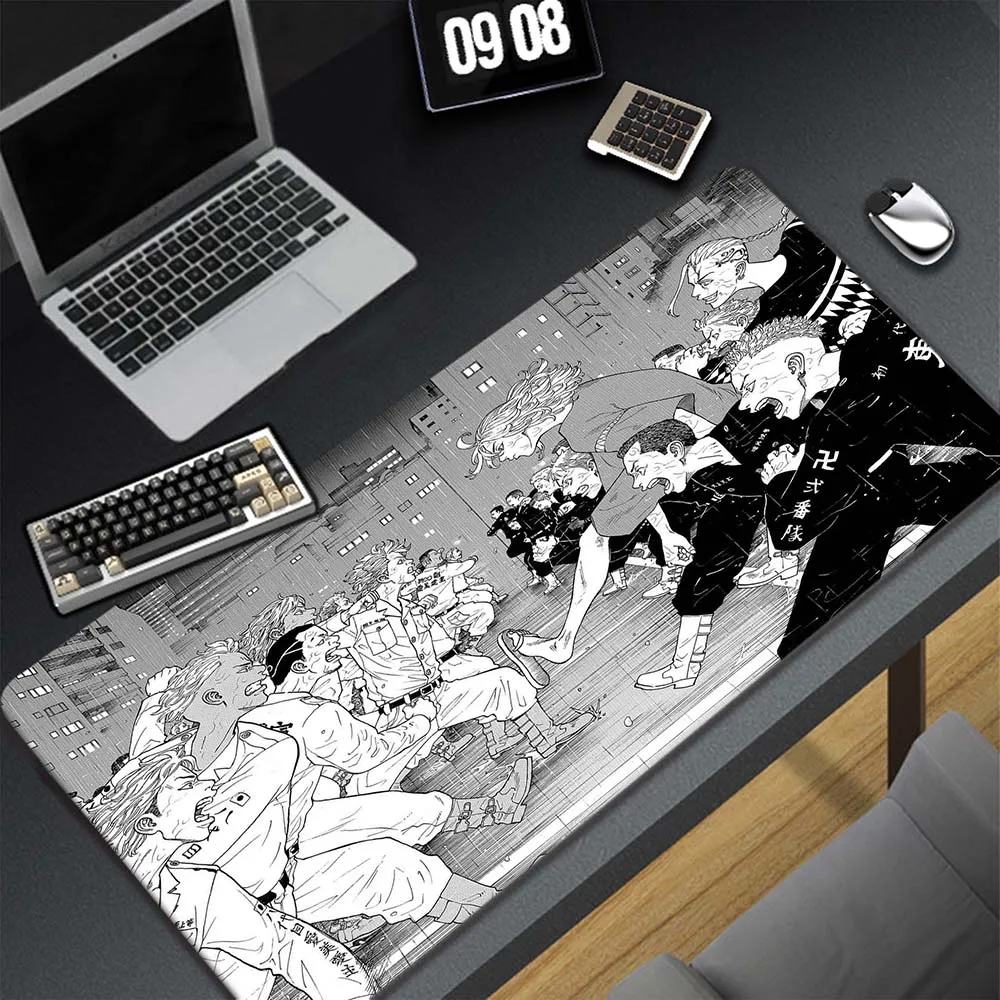 

XXXL Large Mousepad Gamer Mat Keyboard Pad Tokyo Revengers Locked Edge Carpet Gaming Deskmat Desk Pad 80x30cm Pc Mouse Pad Mats