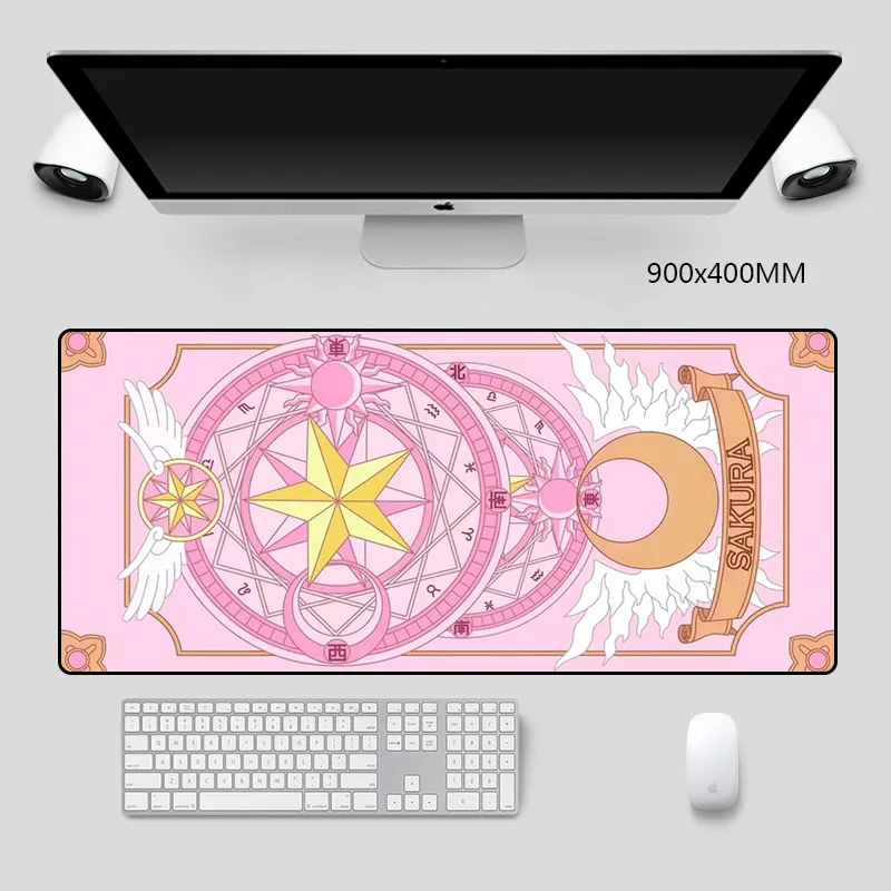 Anime Card Captor Sakura Big Mouse Pad Gamer Otaku Locking Edge Gaming Mouse-Pad Cartoon XXL Notebook Computer Desk Keyboard Mat enlarge