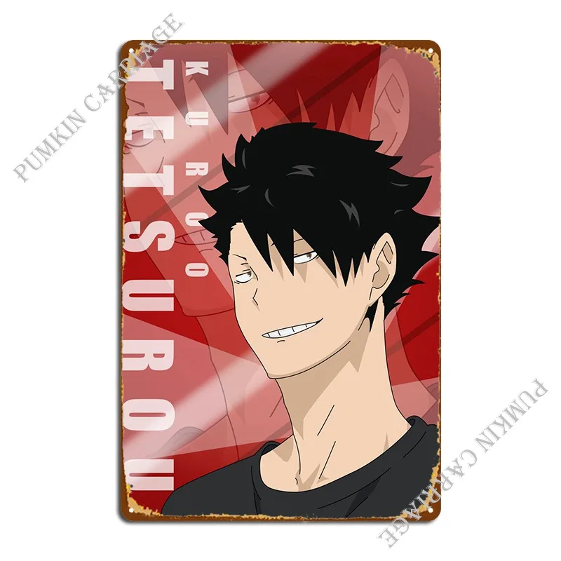 Металлические знаки Kuroo Tetsurou Haikyuu, покраска для гостиной, настенная пещера, создание жестяных знаков, постер