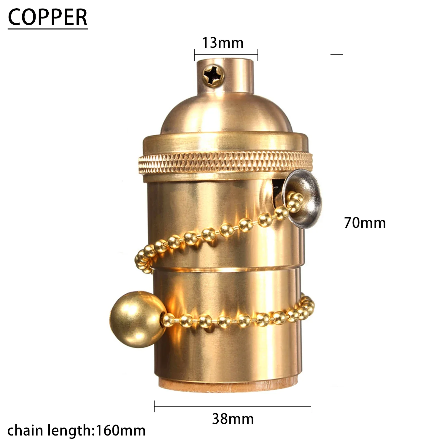 

Винтажный патрон для лампы E27 Oboerthurck, алюминий, золотой/серебряный/бронзовый