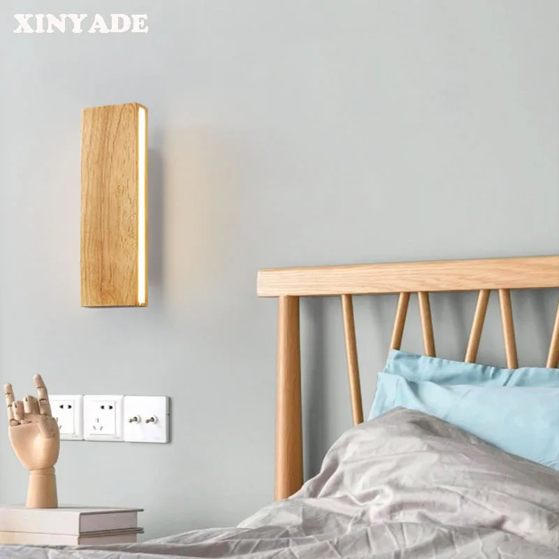 

Modern wall hanging oak minimalist lighting living room art deco luxury background designer bedroom bedside wall lamp