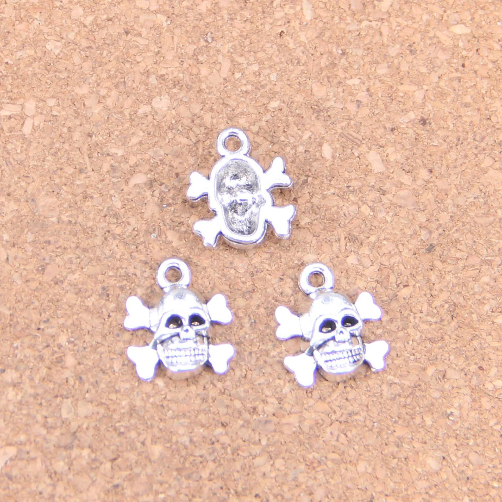 Подвески в виде черепа 14 х1, 3 мм, винтажные искусственные подвески для браслетов и ожерелий, 20 шт.