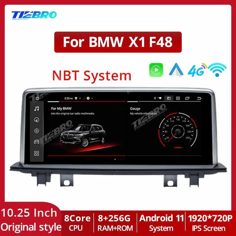 

TIEBRO 8G + 256G 10,25 дюймов для BMW X1 F48 NBT 2016-2017 автомобильный радиоприемник Carplay Android автомобильный стерео Мультимедийный плеер GPS Android 11