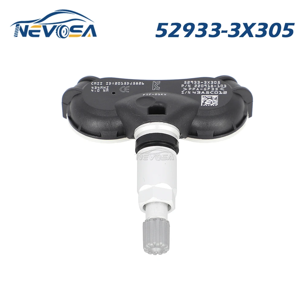 

NEVOSA Car TPMS Sensors 52933-3X305 For Hyundai ix35 01/2017 Elantra 01/2013-12/2018 For Kia Cerato Rio 01/2017-06/2020 433MHz