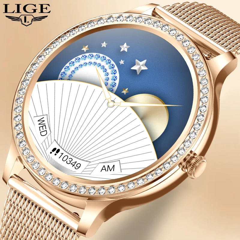 

Смарт-часы LIGE женские водонепроницаемые с поддержкой Bluetooth и измерением давления